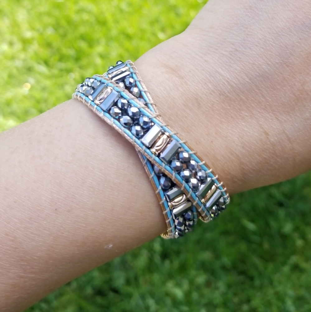NEW Handmade Katie Soleil 2 Wrap Bracelet Choker - Picture 3 of 4